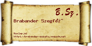 Brabander Szegfű névjegykártya